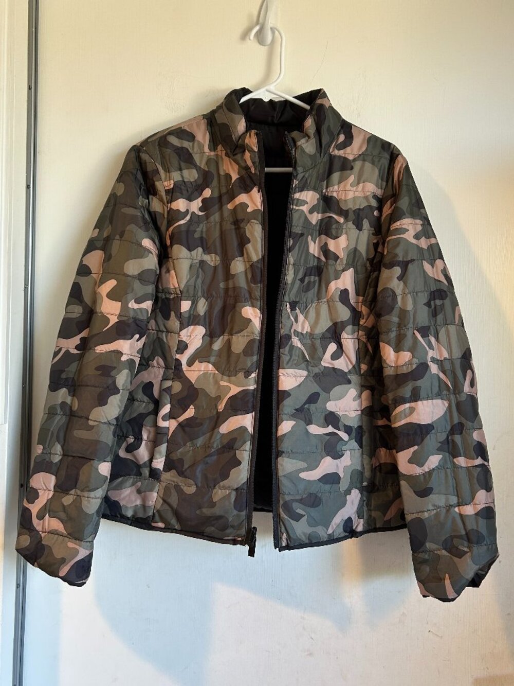 Reversible Camo and Brown Puffer Jacket